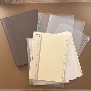 Raymay A5 Size Davinci Dolcemente ES Organizer Planner Binder Taupe Leather